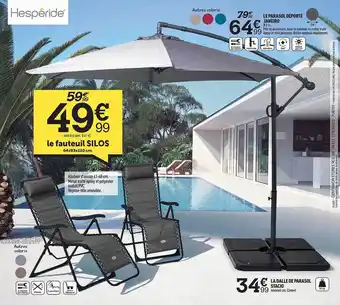 Centrakor Le Fauteuil Silos, Le Parasol Déporté Janero, La Dalle De Parasol Stacio offre