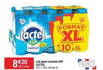 Cora x Carrefour Lait Demi-écrémé Uht Lactel offre