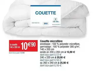 Cora x Carrefour Couette Microfibre offre