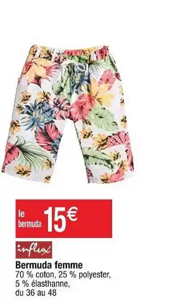 Cora x Carrefour Bermuda Femme Influx offre