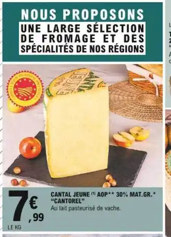 E.Leclerc Cantal Jeune Aop 30% Mat. Gr. offre