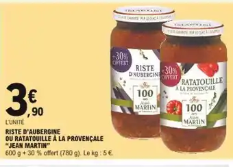 E.Leclerc Riste D'aubergine Ou Ratatouille à La Provençale offre