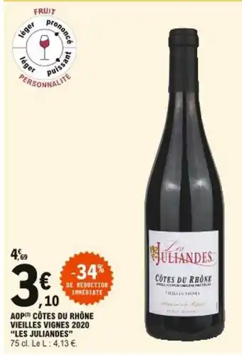 E.Leclerc Aop Côtes Du Rhône Vieilles Vignes 2020 offre