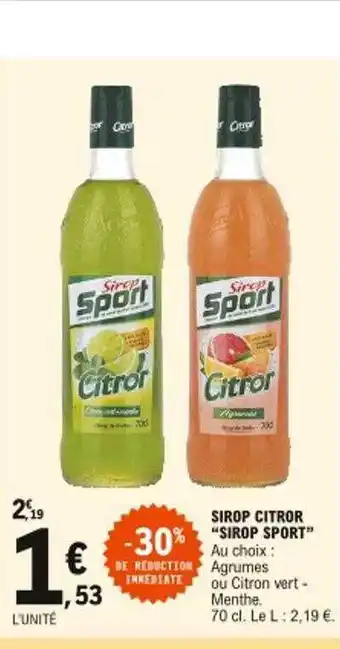 E.Leclerc Sirop Citror offre