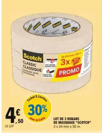 E.Leclerc Lot De 3 Rubans De Masquage offre