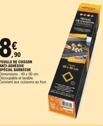 E.Leclerc Feuille De Cuisson Anti-adhésive Spécial Barbecue offre