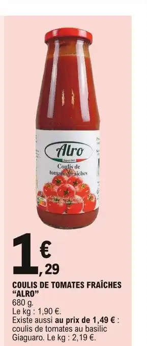 E.Leclerc Coulis De Tomates Fraîches offre