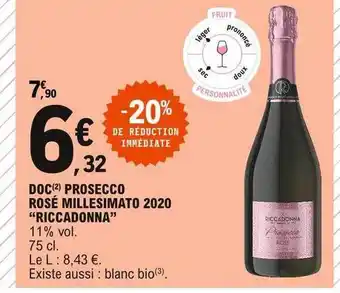 E.Leclerc Doc Prosecco Rosé Millesimato 2020 offre