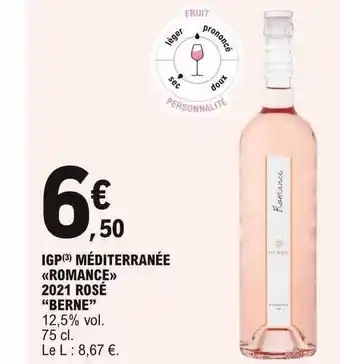 E.Leclerc Igp Méditerranée «romance» 2021 Rosé offre