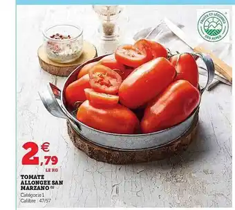 Hyper U Tomate Allongée San Marzano offre