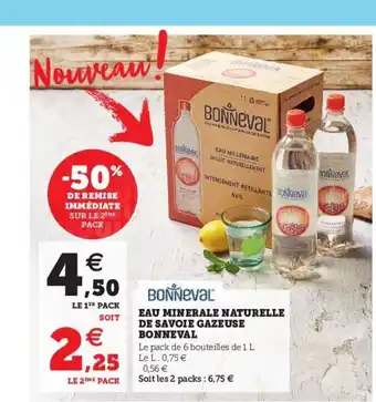 Hyper U Eau Minerale Naturelle de Savoie Gazeuse Bonneval offre