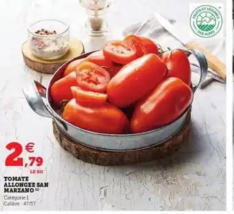Hyper U Tomate Allongee San Marzano offre
