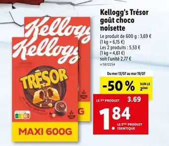 Lidl Kellogg's Trésor Goût Choco Noisette offre