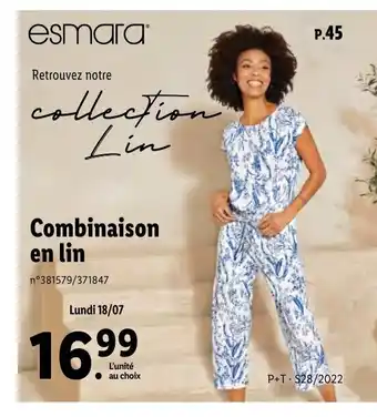 Lidl Combinaison En Lin offre