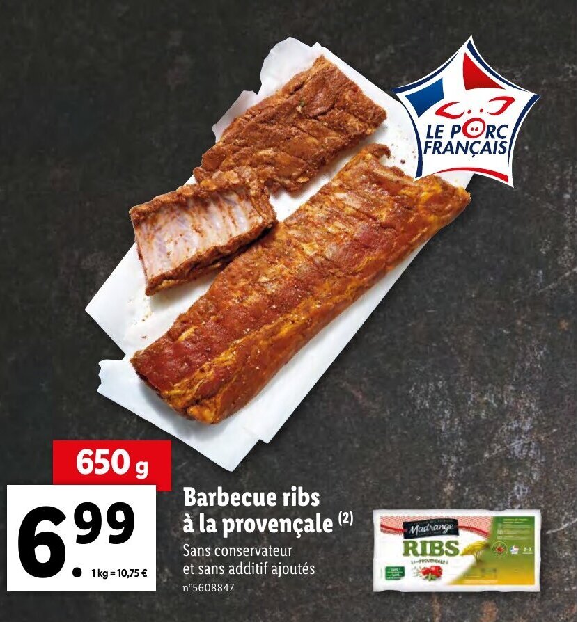 Promo Barbecue Ribs À La Provençale chez Lidl