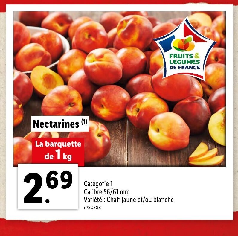 Promo Nectarines chez Lidl