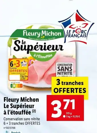Lidl Fleury Michon Le Supérieur A L'étouffée offre