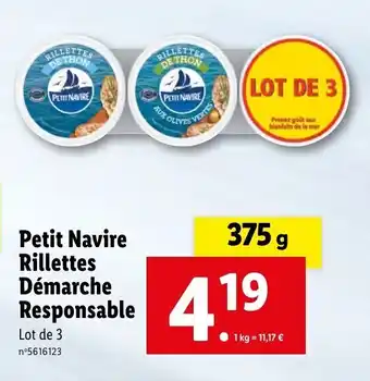 Lidl Petit Navire Rillettes Démarche Responsable offre