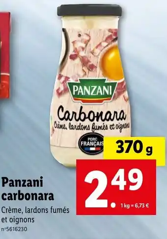 Lidl Panzani Carbonara offre