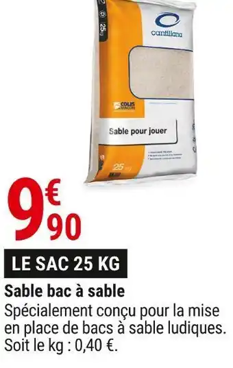 Gamm vert Cantillana sable bac à sable offre