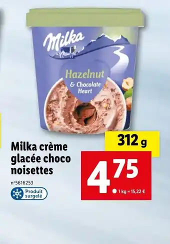 Lidl Milka Crème Glacée Choco Noisettes offre
