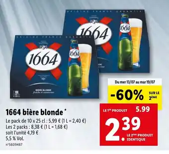 Lidl 1664 Bière Blonde* offre