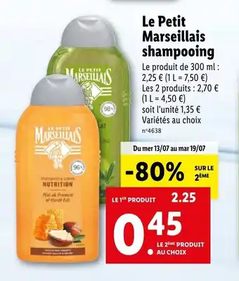 Lidl Le Petit Marseillais Shampooing offre