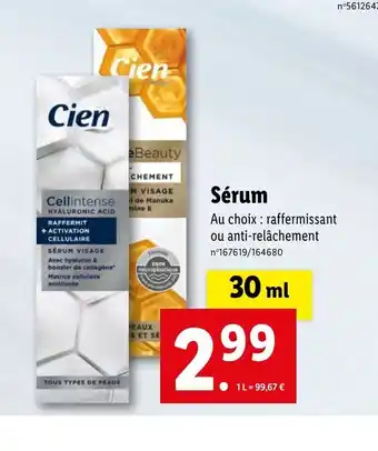 Lidl Sérum offre
