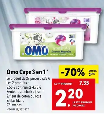 Lidl Omo Caps 3 en 1 offre