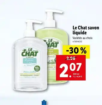 Lidl Le Chat Savon Liquide offre