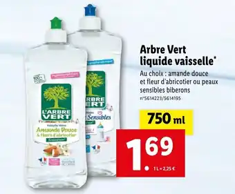 Lidl Arbre Vert Liquide Vaisselle* offre
