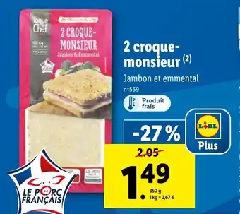 Lidl 2 Croque-Monsieur offre