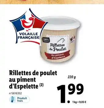 Lidl Rillettes De Pouket Au Piment D'Espelette offre