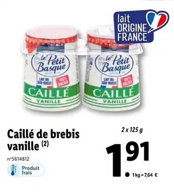 Caillé De Brebis Vanille