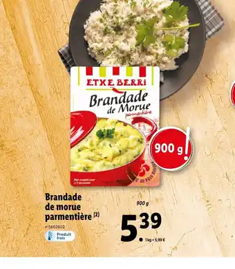 Lidl Brandade De Morue Parmentière offre