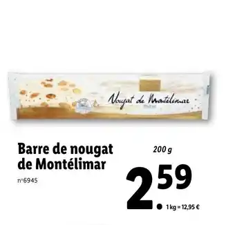 Lidl Barre De Nougat De Montélimar offre