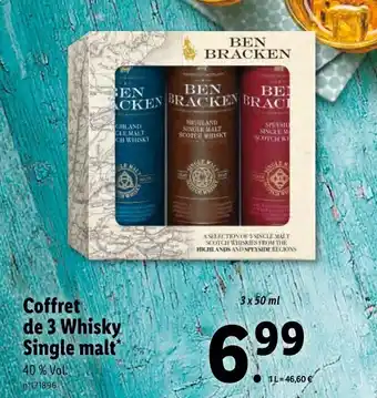 Lidl Coffret De 3 Whisky Single Malt offre