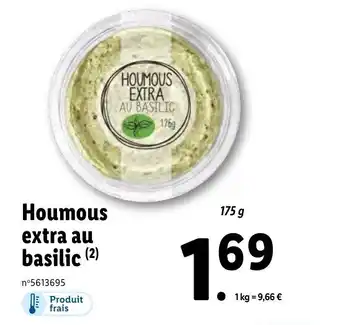 Lidl Houmous Extra Au Basilic offre