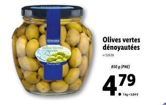Lidl Olives Vertes Dénoyautées offre