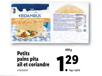 Lidl Petits Pains Pita Ail Et Coriandre offre