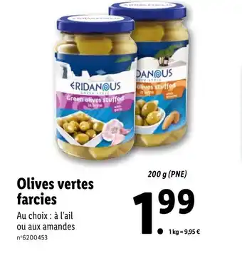 Lidl Olives Vertes Farcies offre