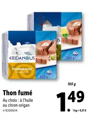 Lidl Thon Fumé offre