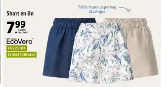 Lidl Short En Lin offre
