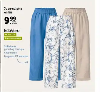 Lidl Jupe-Culotte En Lin offre