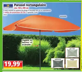 Norma Parasol Rectangulaire offre