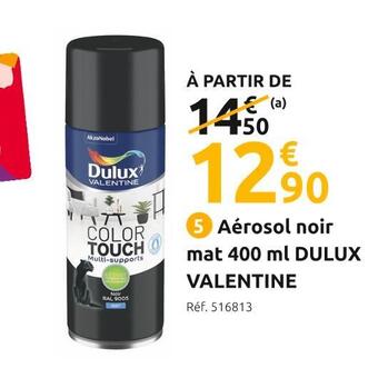 Mr Bricolage Dulux valentine aérosol noir mat 400 ml offre
