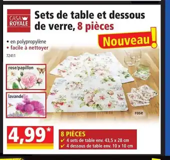 Norma Sets De Table Et Dessous De Verre, 8 Piéces offre
