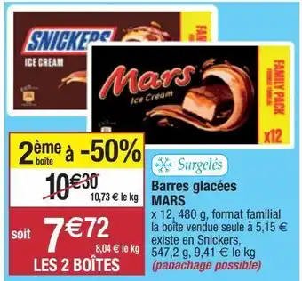 Migros Barres de chocolat mars offre