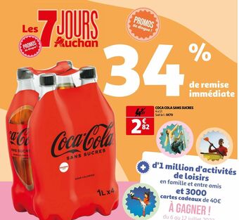 Auchan Coca cola sans sucres offre