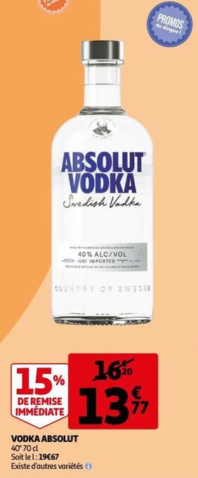 Auchan Vodka absolut offre